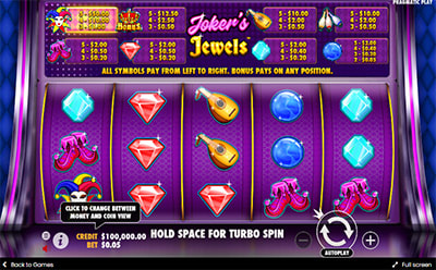La tragamonedas online Joker’s Jewels en el casino 10bet en México.