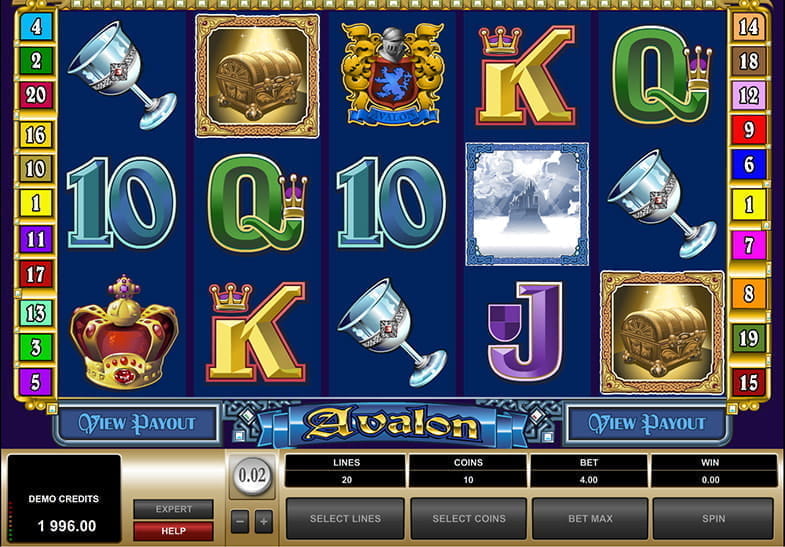 La tragaperras temática de fantasía Avalon