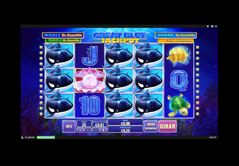 La slot Great Blue Jackpot en version de prueba gratis.