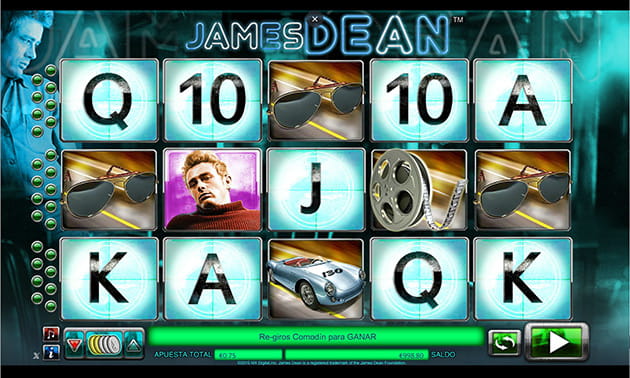 La slot James Dean de NextGen con imágenes del actor.