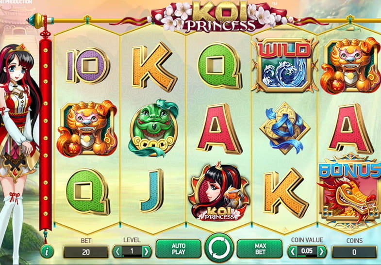 Pantalla de inicio de la slot Koi Princess