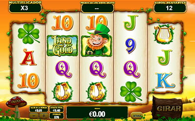 Giros Gratis Lucky Spins de Land of Gold slot de Playtech.