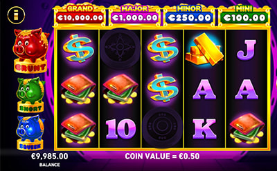 La tragaperras online Oink Oink Oink en el casino Golden Bull en España.