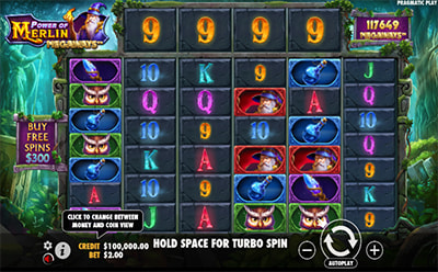 La tragaperras online Power of Merlin Megaways en el casino Casino Name en España.