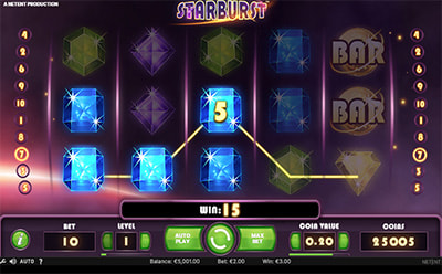 Tragaperras online Starburst en Casino Versus.