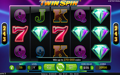 La tragaperras online Twin Spin en el casino YoBingo en España.