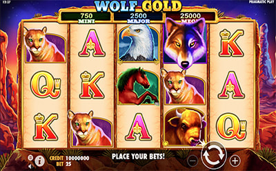 La tragaperras online Wolf Gold en el casino Codere en España.