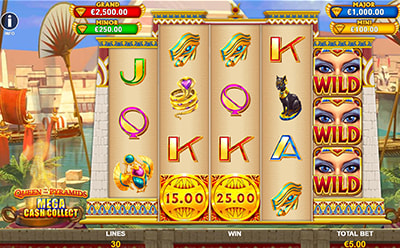 La tragaperras online Queen of the Piramids en el casino Golden Bull en España.