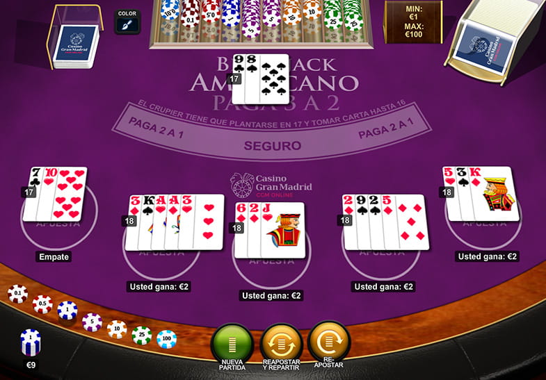 Versión de prueba de Blackjack Americano