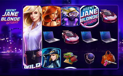 Pantalla de la versión móvil de la tragaperras Agent Jane Blonde Returns