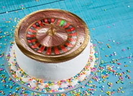 Pastel con forma de ruleta