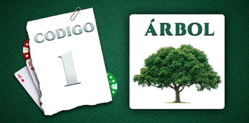 Palabra codificada para 1 es 'Árbol'.