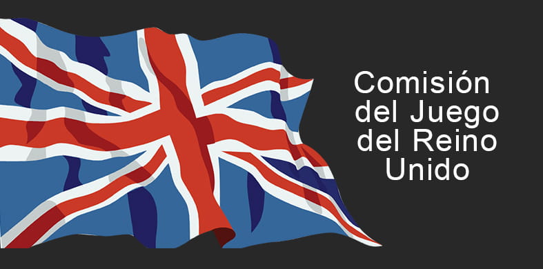 Bandera y letrero Comisión del Juego del Reino Unido