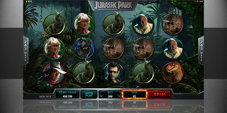 Captura de pantalla de la video slot Jurassic Park