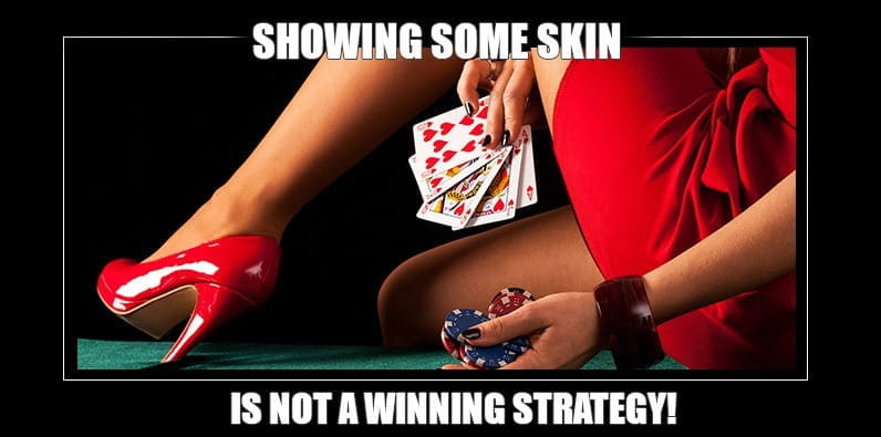 Meme "Mostrar piel no es una buena estrategia".