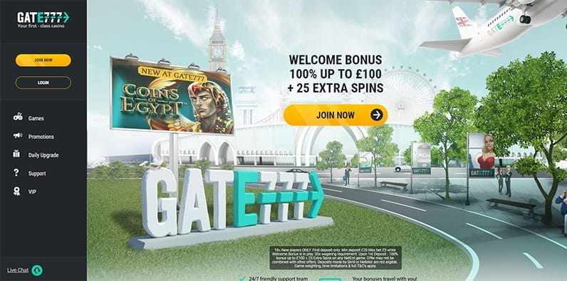 Página de inicio del casino Gate777