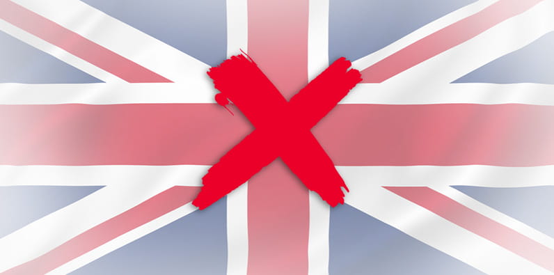Bandera nacional del Reino Unido y la palabra 