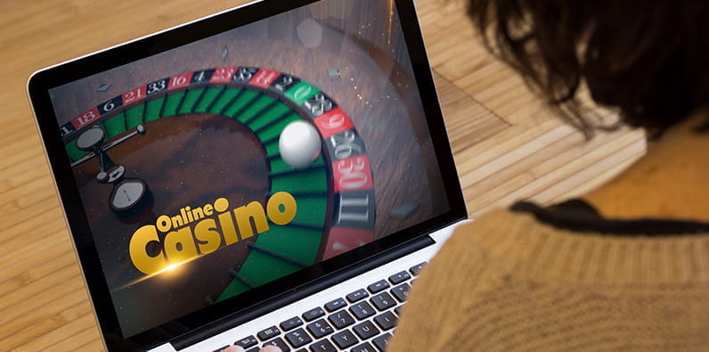 Un casino online en la pantalla de un portátil 