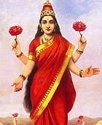 La diosa hindú de la suerte y la prosperidad