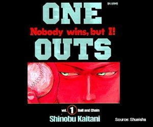 Portada de la primera entrega del manga One Outs en inglés