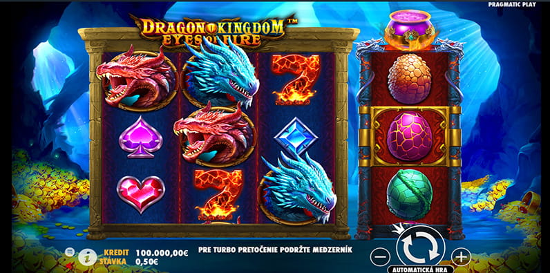 Pantalla inicial de la slot Dragon Kingdom Eyes of Fire 