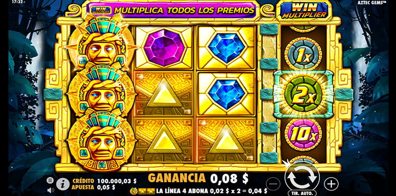 Captura de pantalla de la slot Aztec Gems 