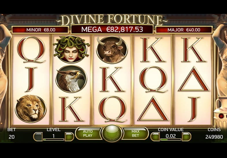 Captura de pantalla de la tragaperras Divine Fortune de NetEnt 