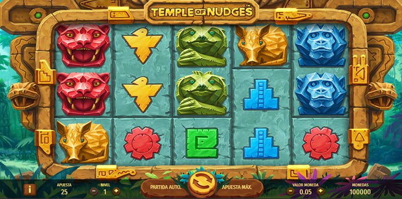 Pantalla de inicio de la slot Temple of Nudges 
