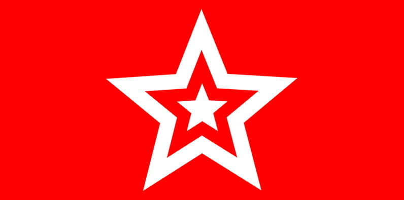 Una estrella blanca en fondo rojo 