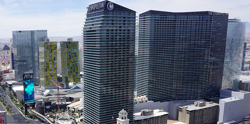 Vista aérea del hotel Cosmopolitan en Las Vegas