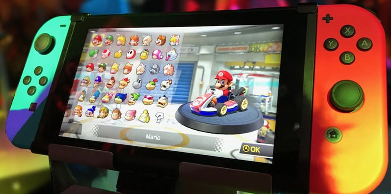 Loot boxes en una videoconsola con el juego de Super Mario